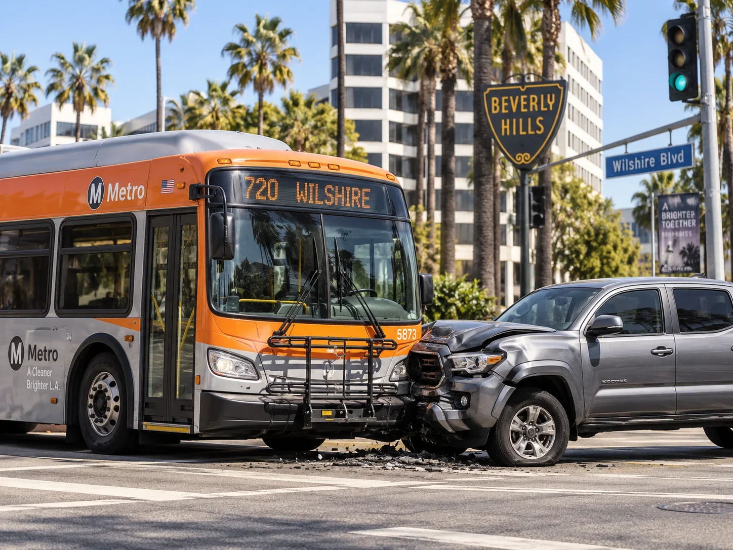 Illustrative bus collision scene