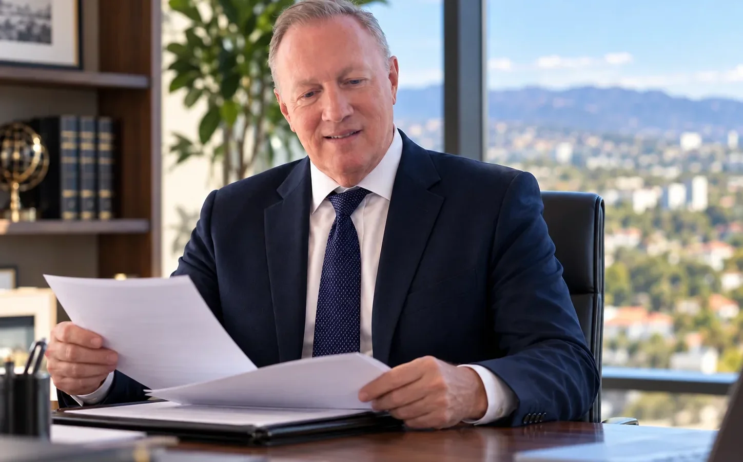 Attorney reviewing legal documents